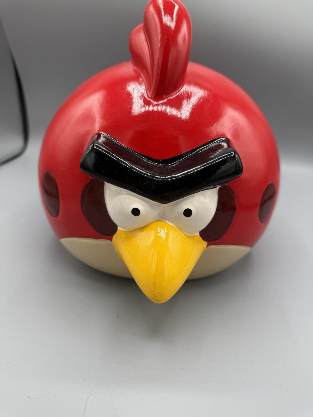 Angry Birds Red Bird Ceramic Piggy Bank Coin Bank Rovio 2009-2012 7” Vintage
